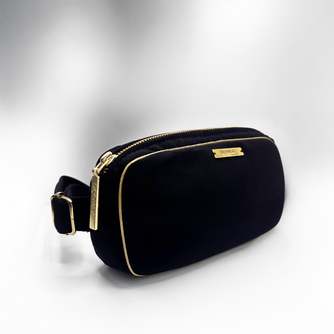 Skynwear soft-shell waist bag with gold zip