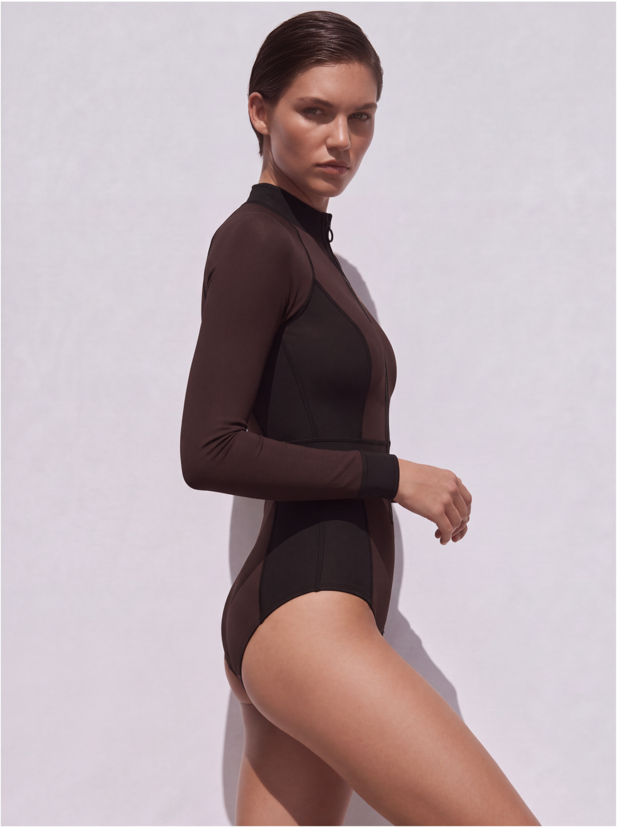 Meridian Surf Suit in espresso, side view